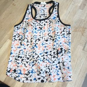 Olive + Oak patterned racer back tank, size L